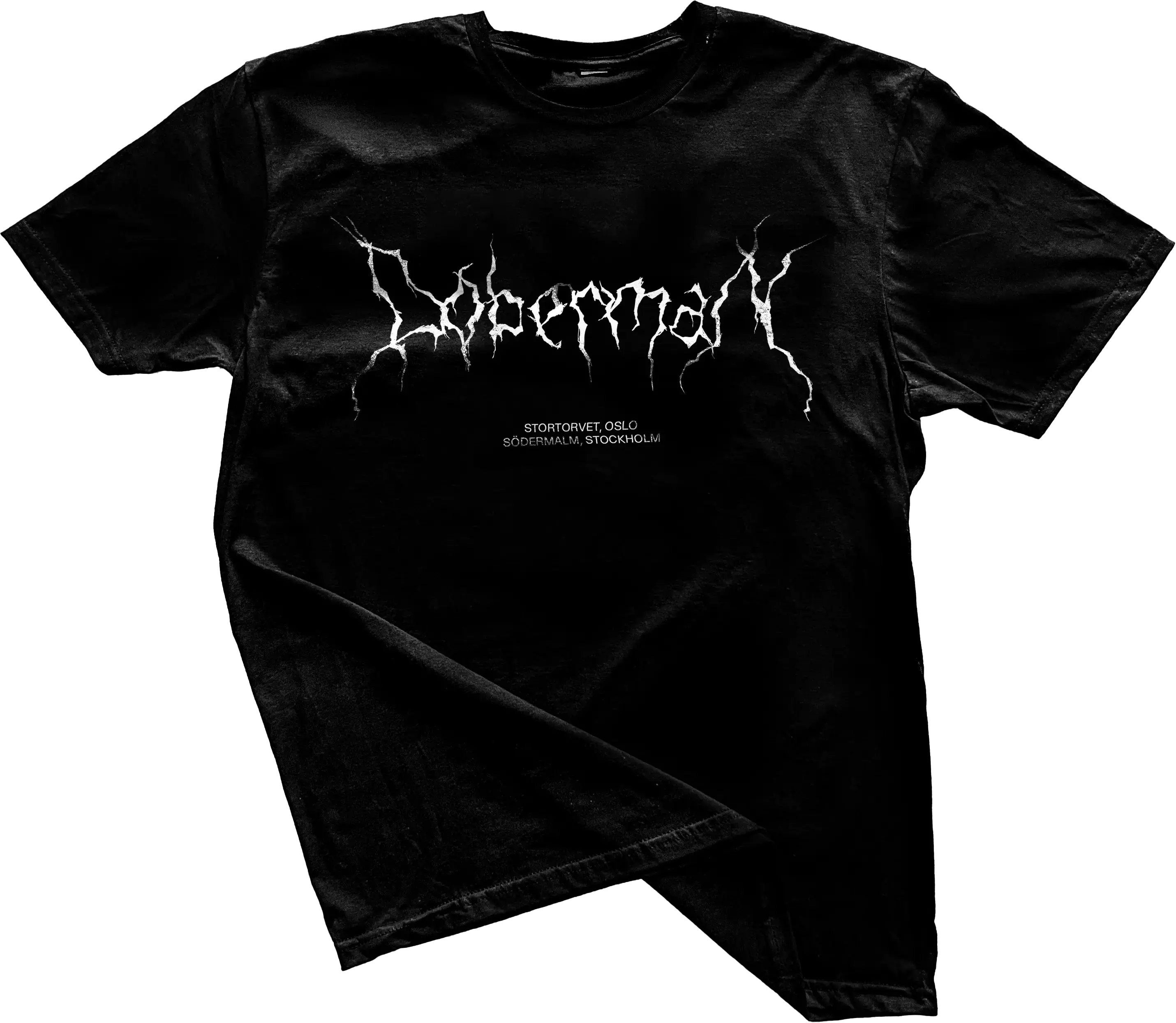 T-Shirt with Doberman office street names and a smiley with 3 eyes.